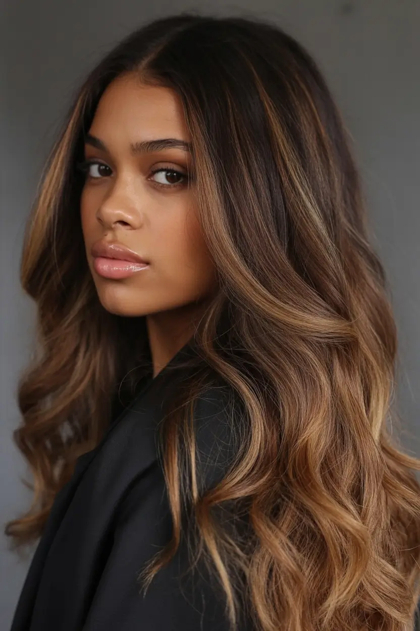 caramel autumn fall hair colors Caramel Brunette Luxe with Depth