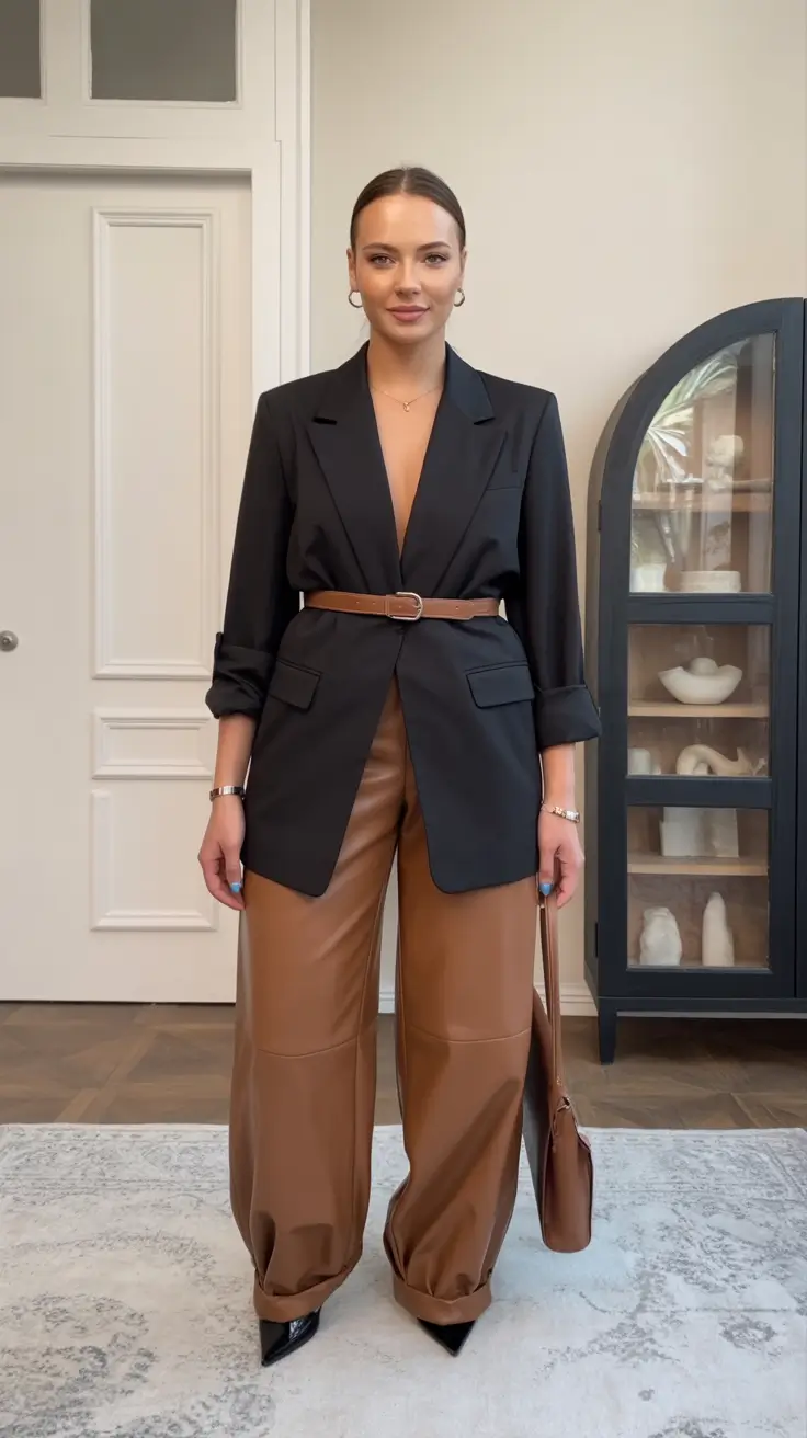 curvy fall outfits Structured Power, Soft Confidence