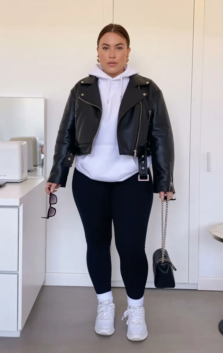 curvy fall outfits Street Style Meets Comfort Core