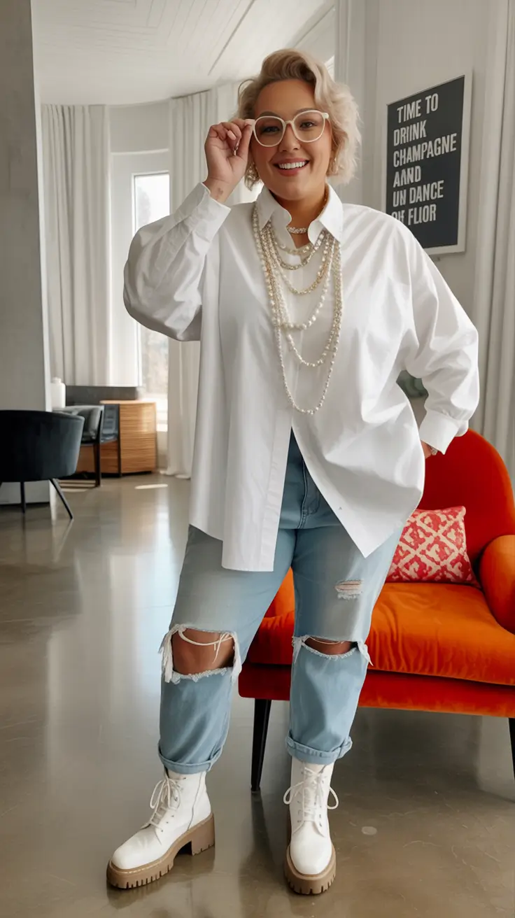 curvy fall outfits Pearls and Combat: Feminine Meets Fierce