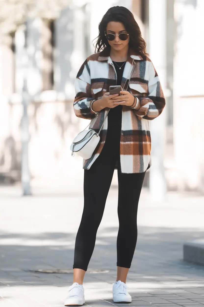 mom outfits for fall Plaid, Pockets & Coffee Runs