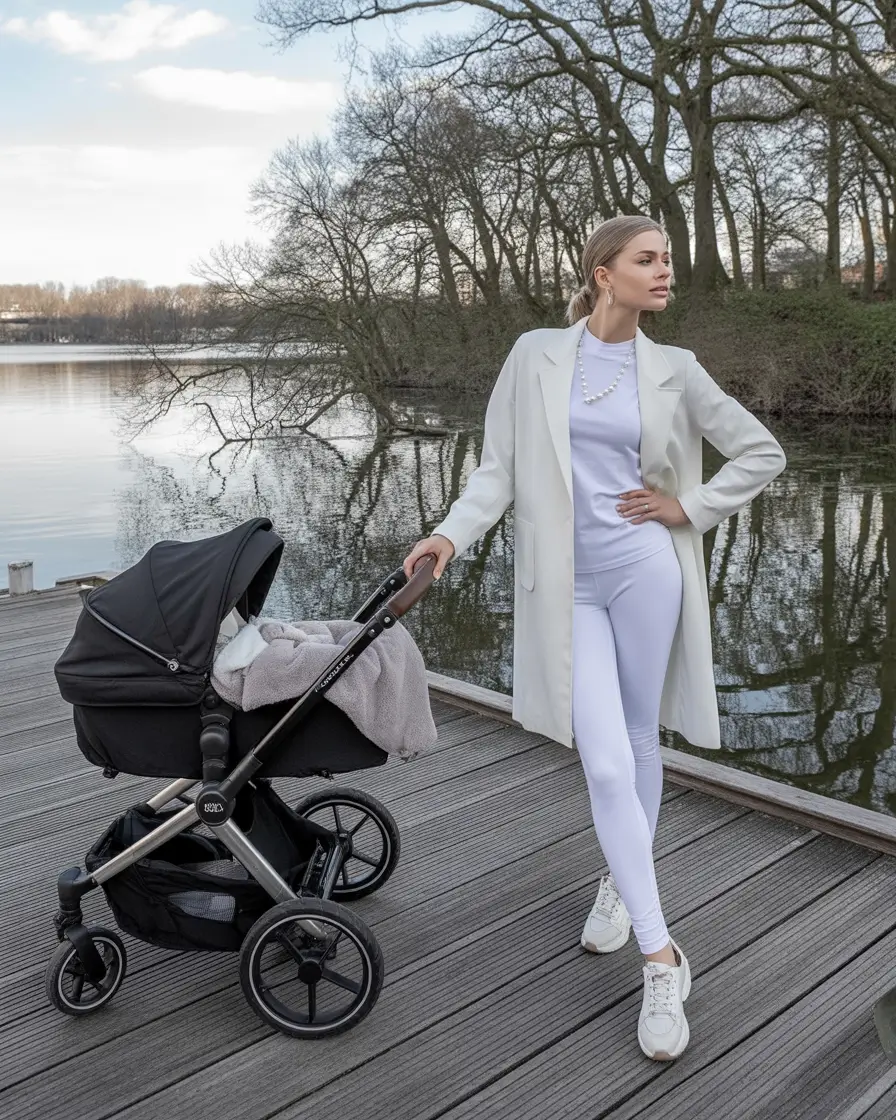 mom outfits for fall Elegant Activewear for a Statement Stroll