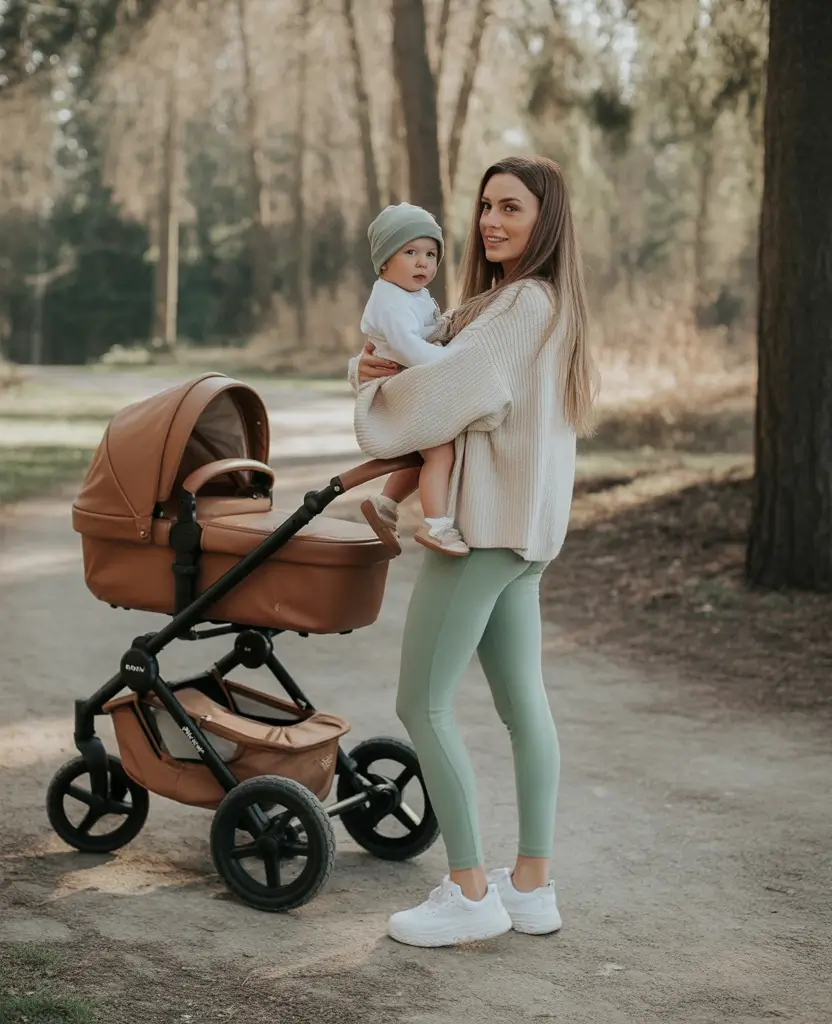 mom outfits for fall Weekend Nature Walks in Sage and Cream