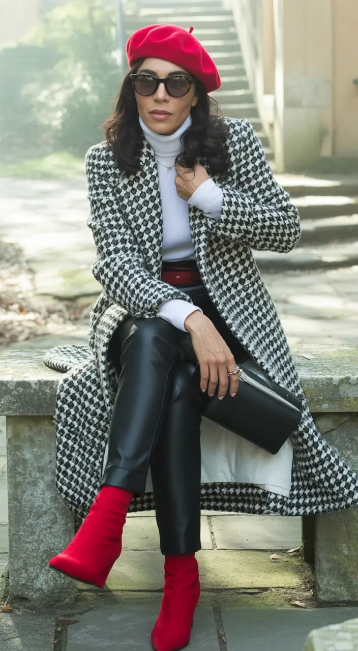 September outfits Parisian Punch: Retro Elegance with a Pop