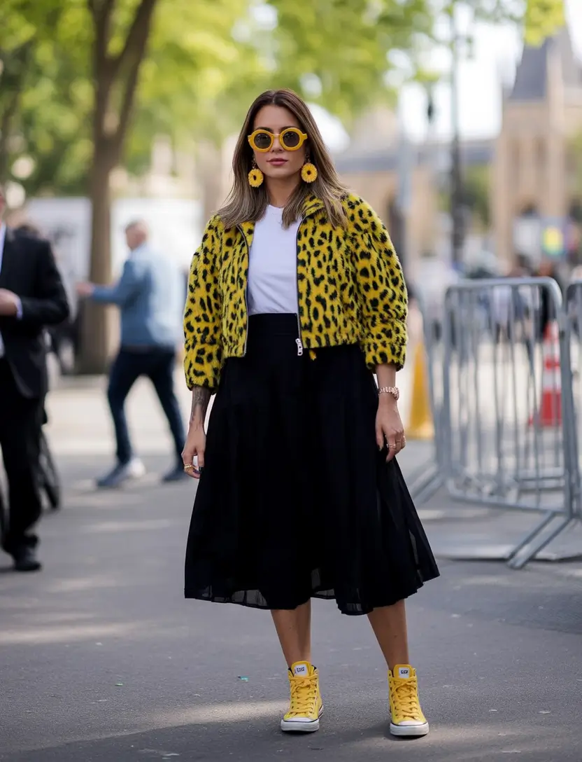 September outfits Electric Safari: Wild Prints and Yellow Energy