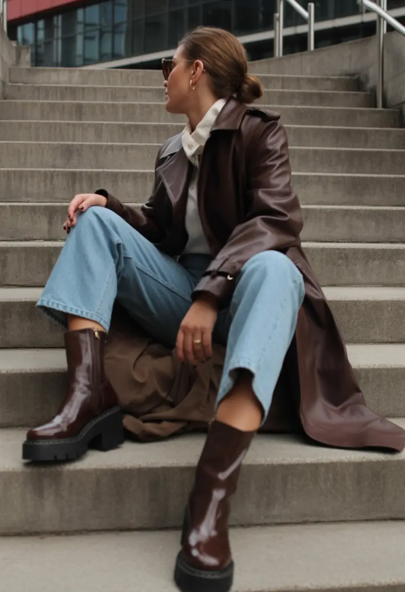 September outfits Gloss and Grounding: Chocolate Trench & Denim