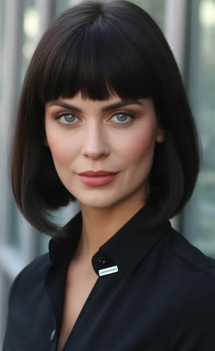 Fall bob haircut Retro Noir Bob with Micro Fringe