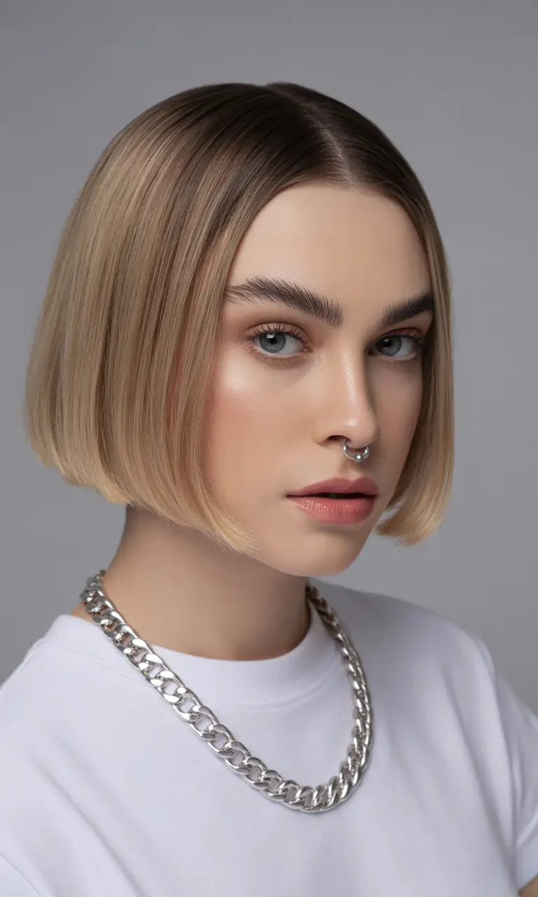 Fall bob haircut Cool Girl Bowl Bob with Blunt Confidence