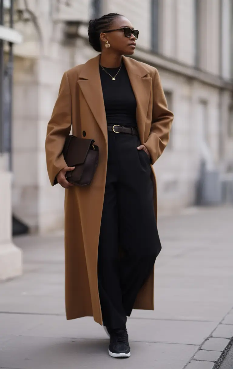 fall outfits for black women Timeless Camel with a Streetwear Edge