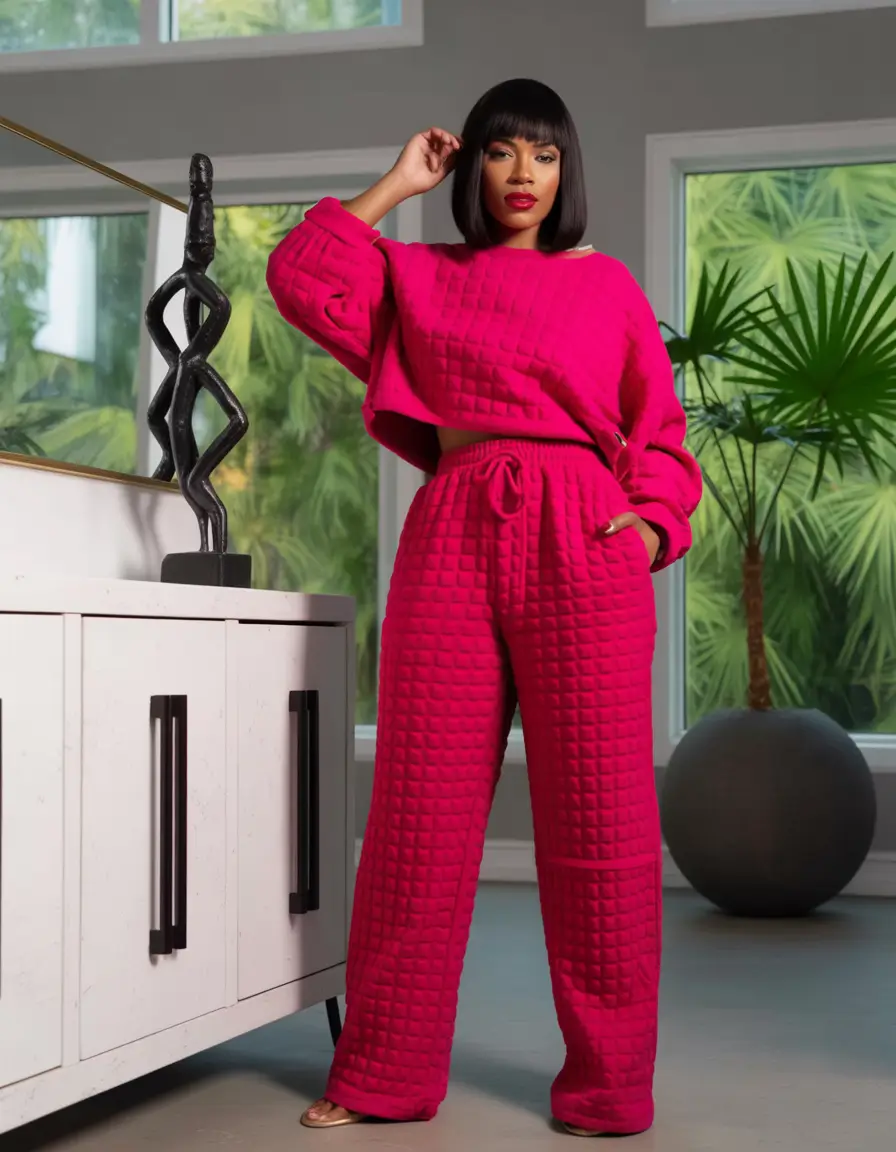 fall outfits for black women Bold Quilting in Raspberry Lounge Mode