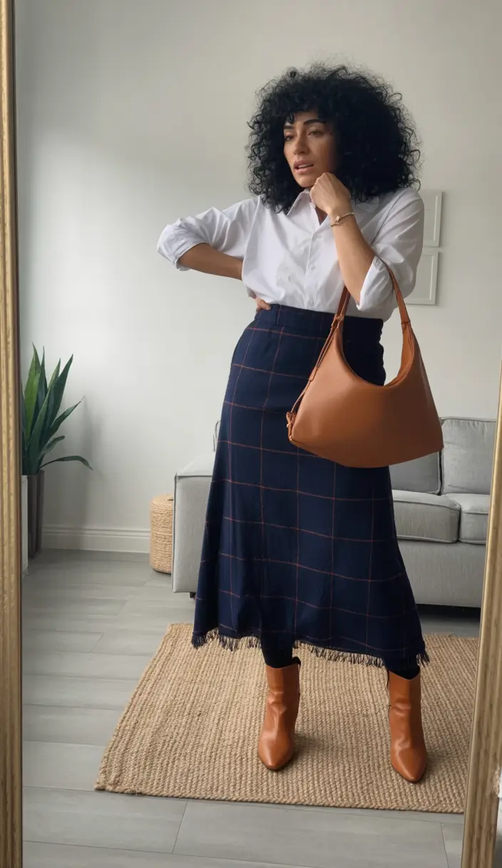 fall outfits for black women Smart Chic in Plaid and Cognac