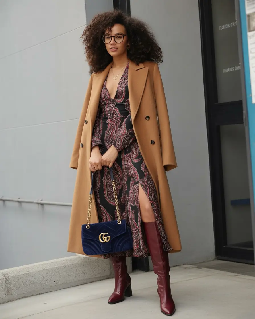 fall outfits for black women Bohemian Drama in a Fall Paisley Mix