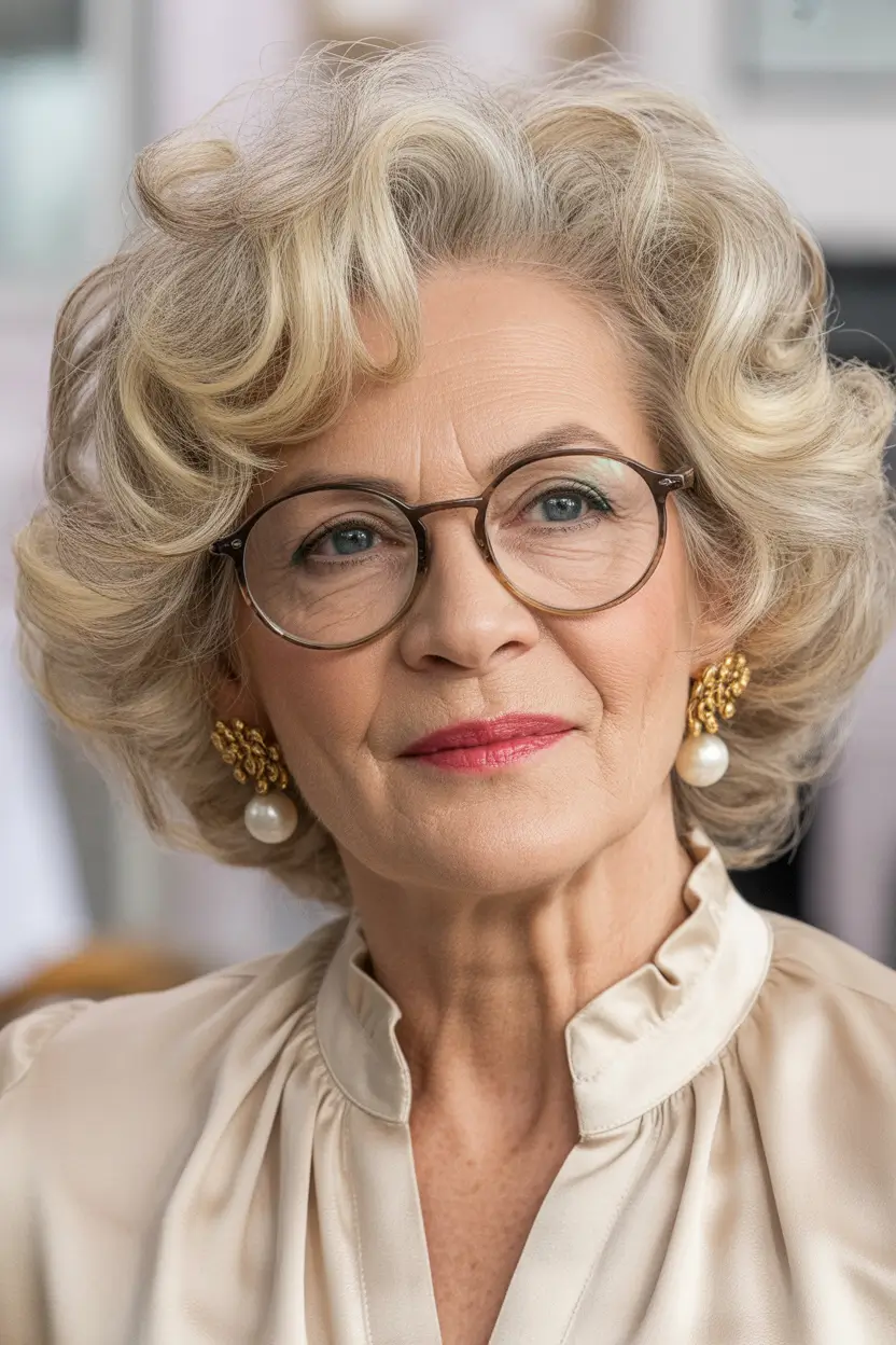 Fall hair color for women over 60+Timeless Blonde with Retro Volume