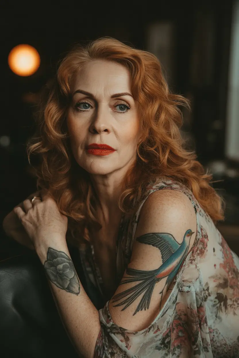 Fall hair color for women over 60+Copper Rose Vintage Glamour Waves