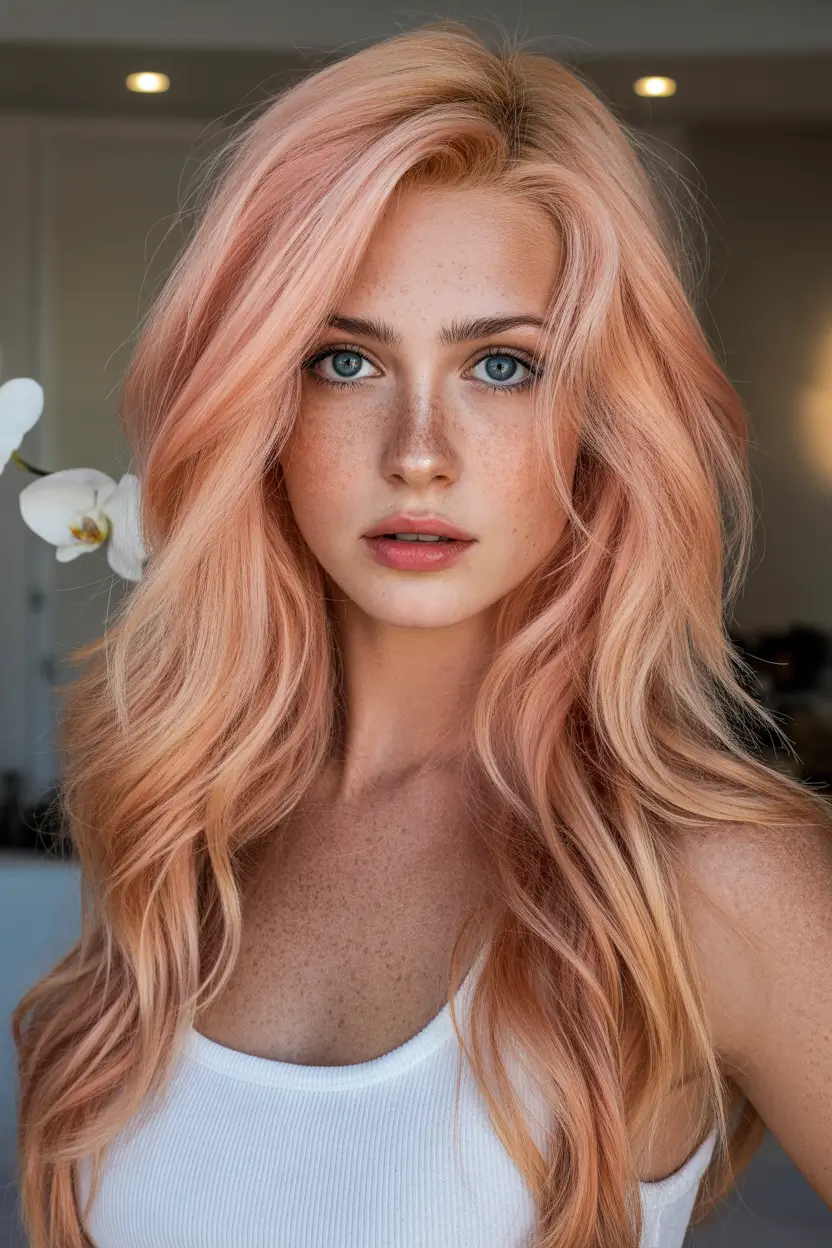Fall Hair Colors for Warm Skin Peach Cream Dream