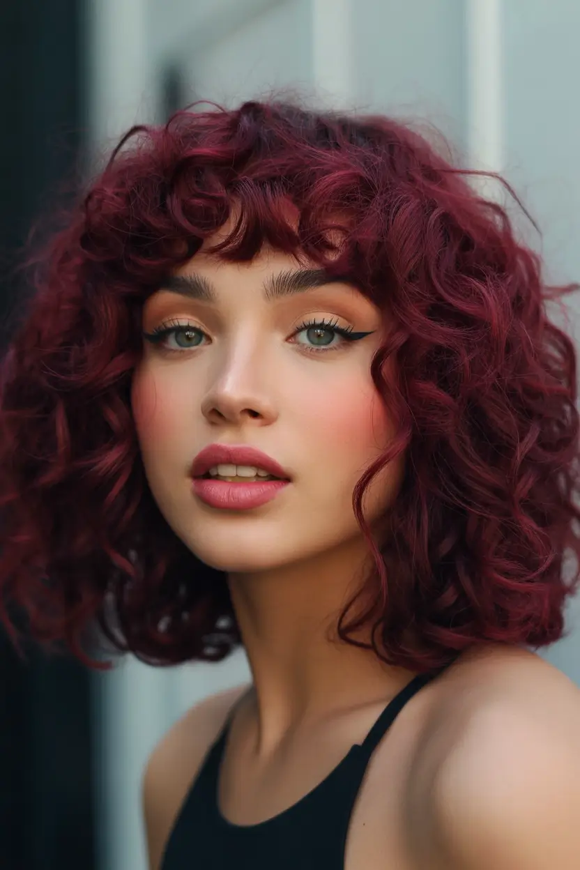 Fall Hair Colors for Warm Skin Cranberry Curls