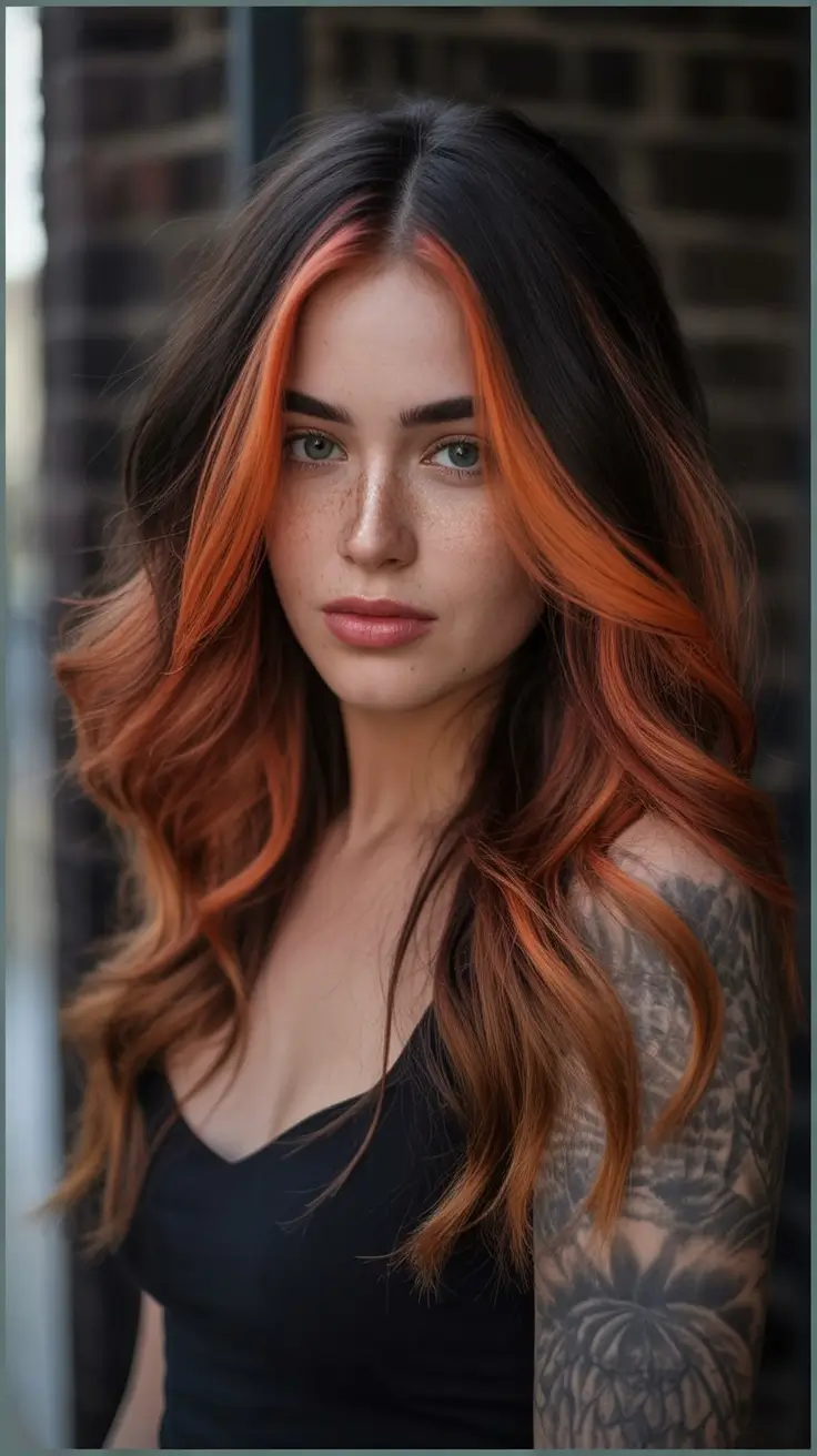 Fall Hair Colors for Warm Skin Reverse Ember Face Frame