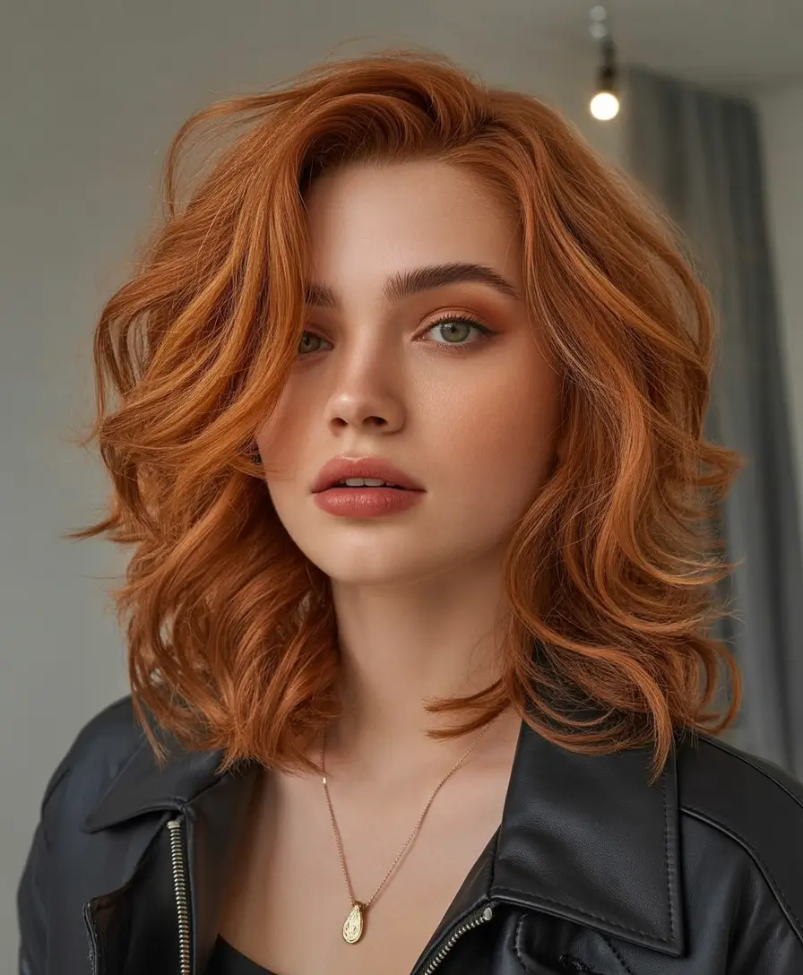 Fall Hair Colors for Warm Skin Copper Bob