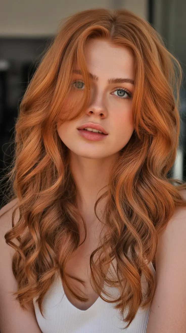 Fall Hair Colors for Warm Skin Spiced Peach Waves