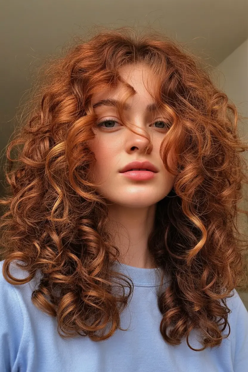 Fall Hair Colors for Warm Skin Amber Curl Glow-Up