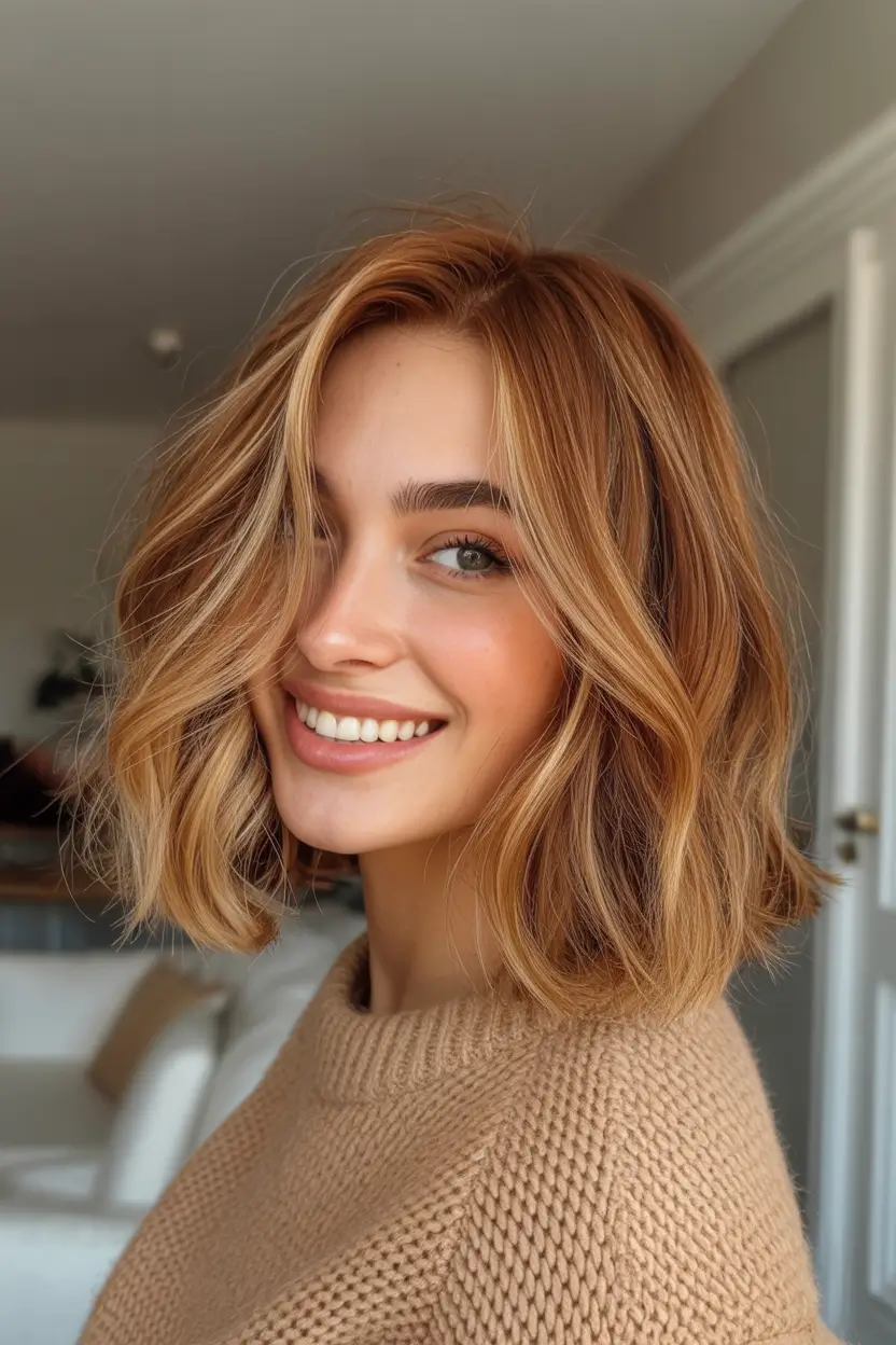 Fall Hair Colors for Warm Skin Honey Blonde Bob
