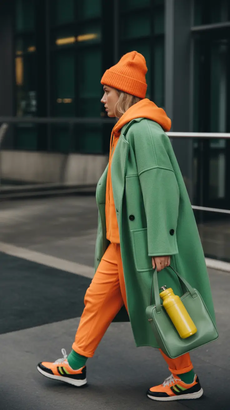 new fall style Bold Saturation: When Tangerine Meets Matcha