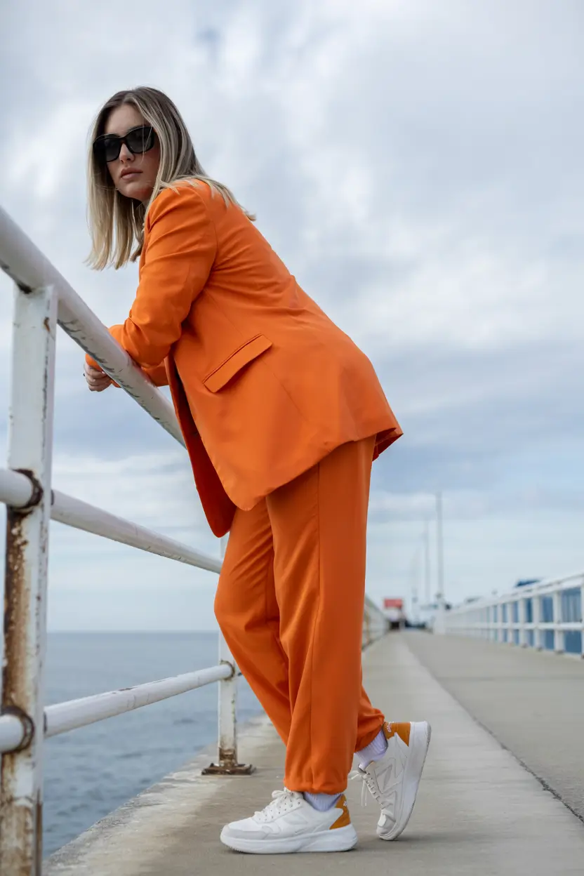 2025 street Statement Suiting in Citrus Orange