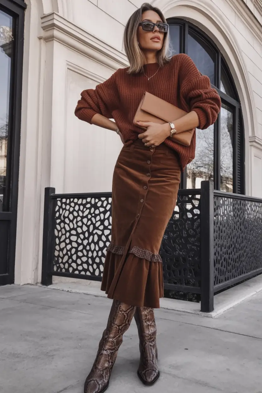 Parisian Earthy Glamour and Autumn Texture Play