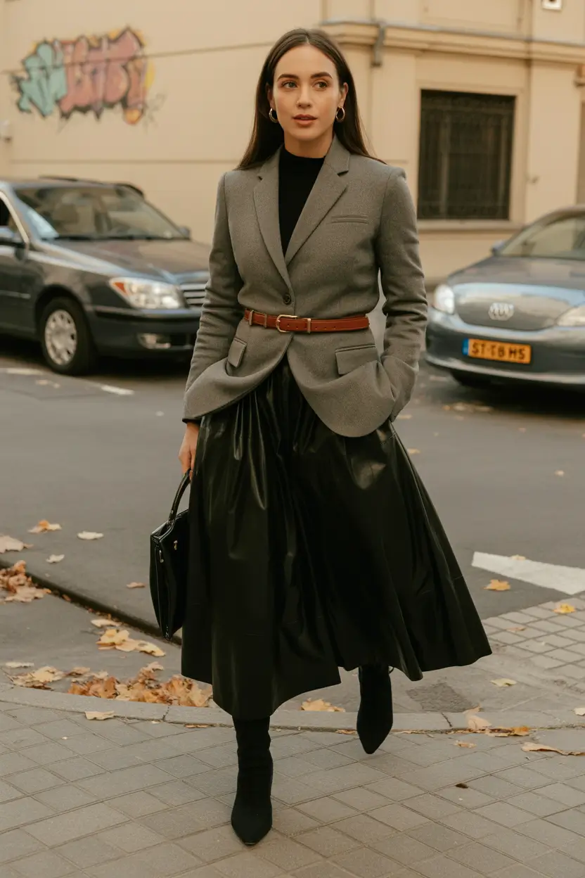 2025 fashion trends street Corporate Core Gets a Glossy Upgrade