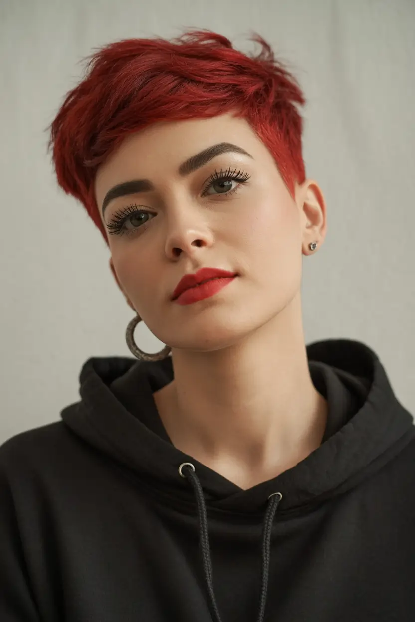 Fall pixie haircut Crimson Power Crop