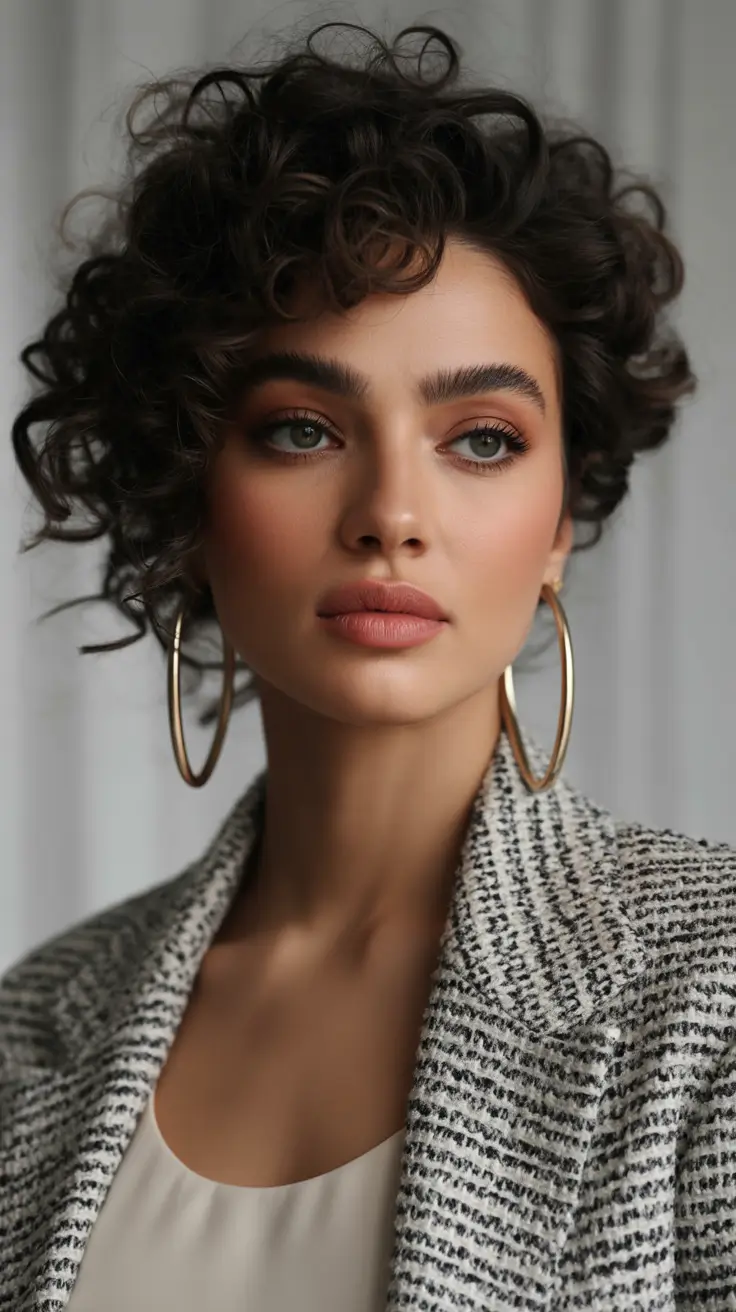 Fall short haircut French-Inspired Curly Volume Cut