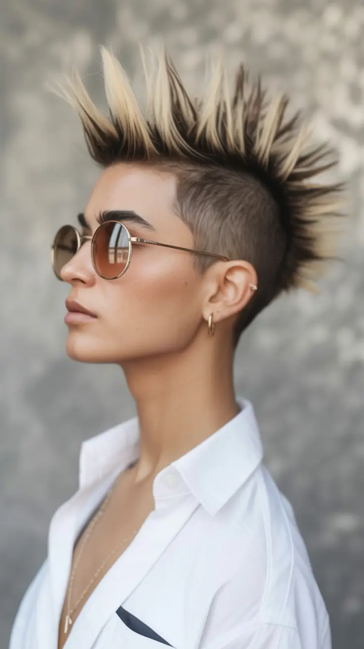 Fall short haircut Platinum Spiked Mohawk