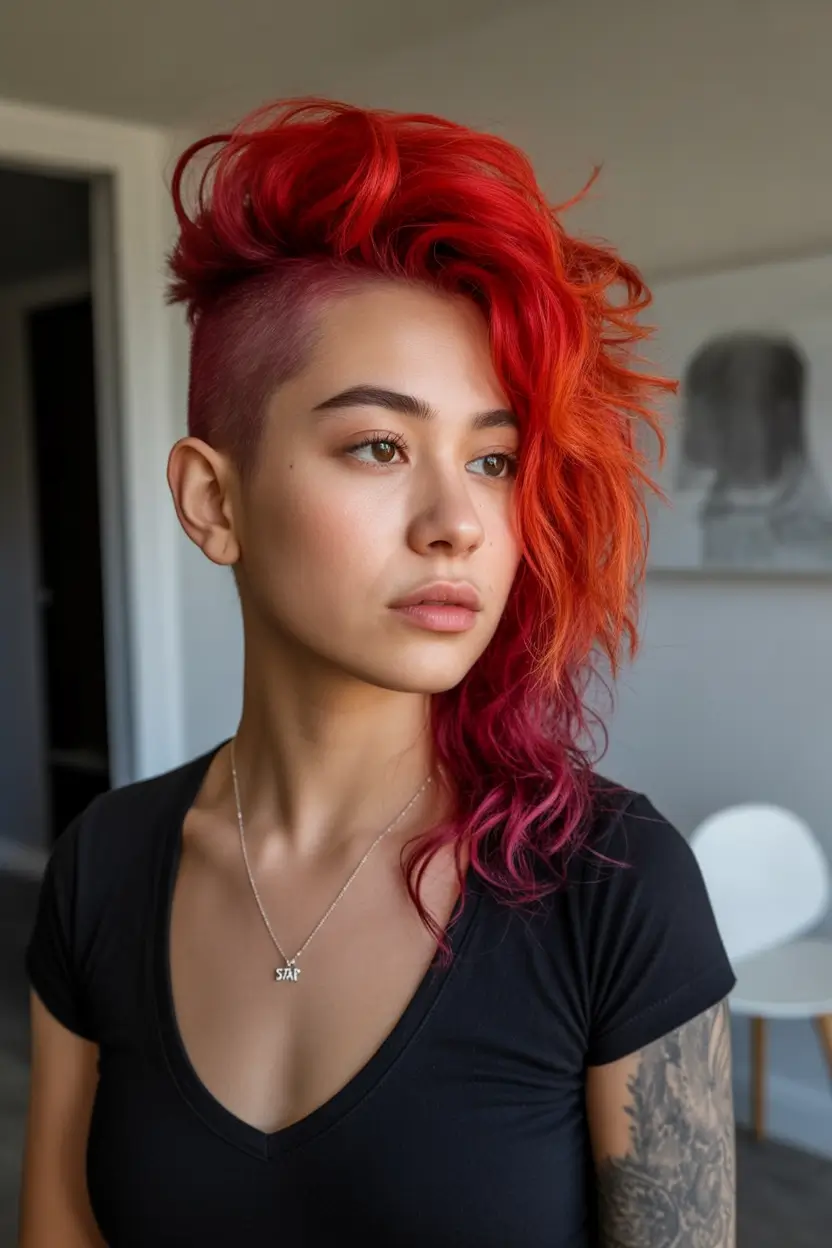Fall short haircut Fiery Sunset Undercut