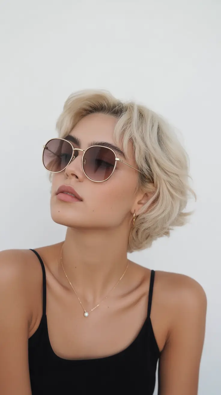 Fall short haircut Blonde Effortless Crop with Parisian Texture