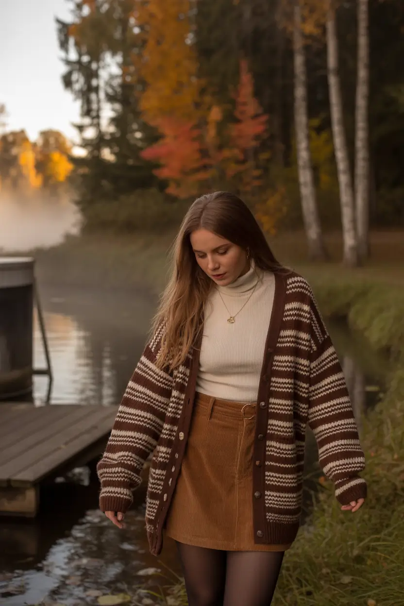 midsize fall outfits Cottagecore Meets Cozy Academia