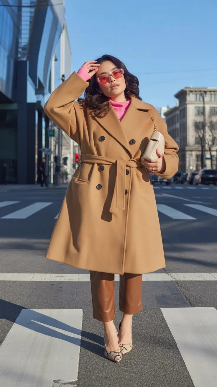 midsize fall outfits City Sleek Meets Color Pop Drama