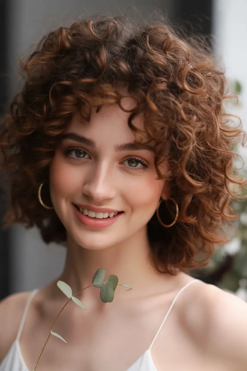 Fall Haircuts Curly Bob with Natural Volume
