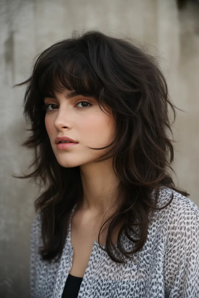 Fall Haircuts Mid-Length Shag with Curtain Bangs