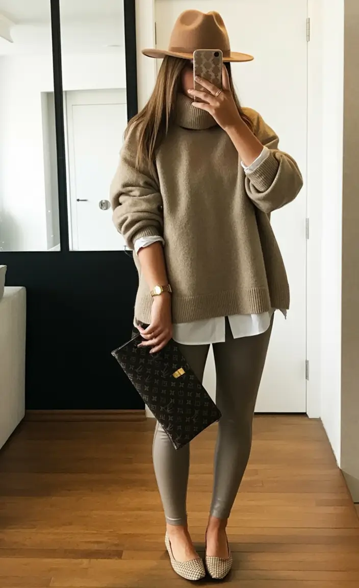 casual autumn street style chic Cozy Layers with a Western Edge