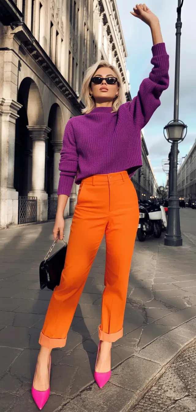 fall fashion outfits Pop Princess Color-Blocking