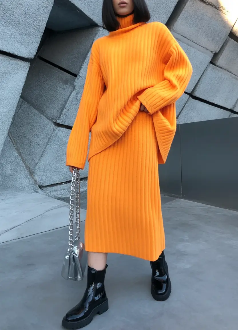 Casual autumn street style women Citrus Knit Dreams and City Boots