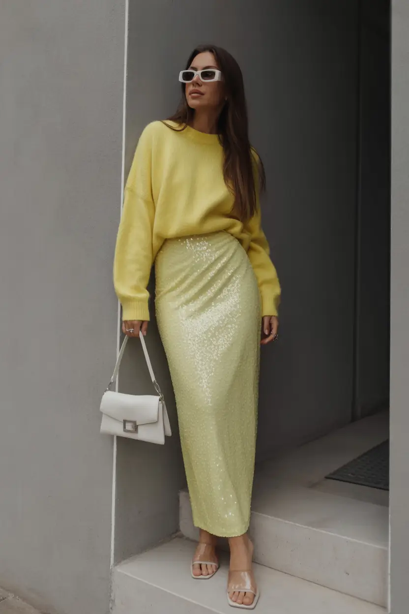 fall fashion outfits Lemon Sorbet with Sparkle