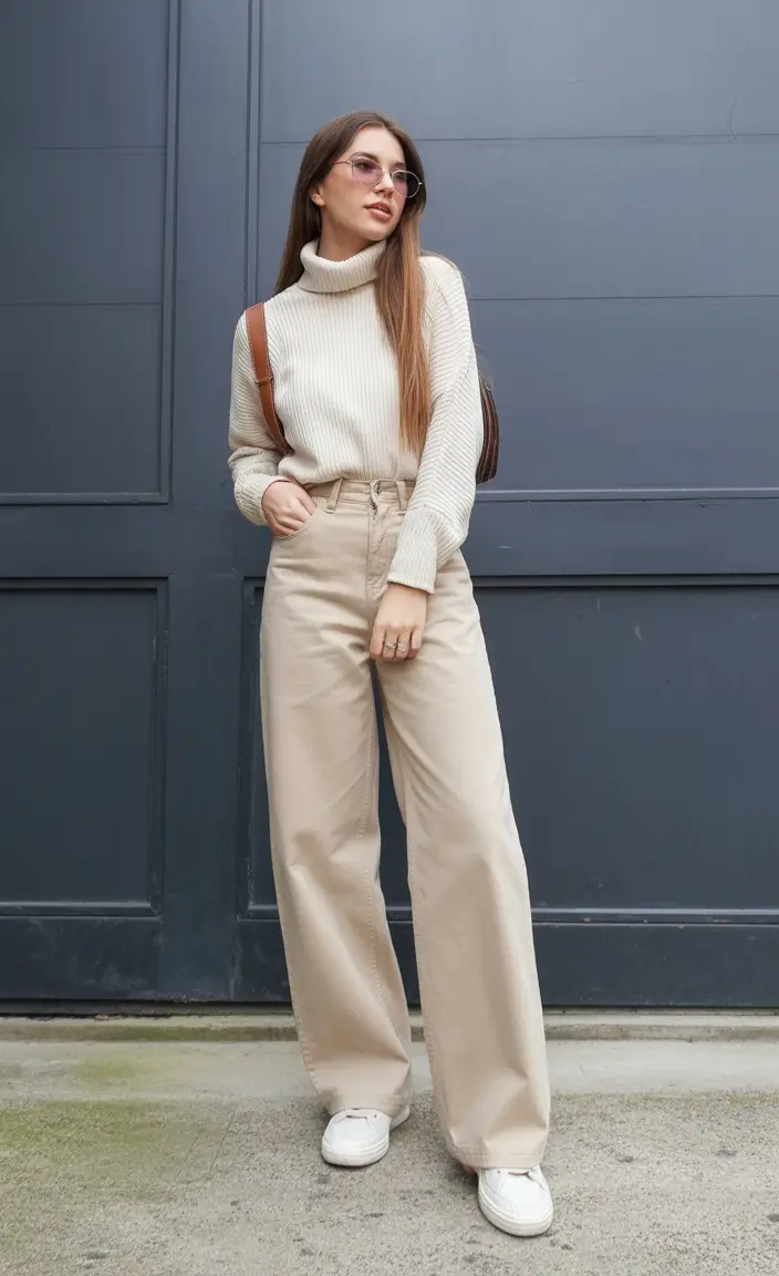 fall sweater outfits Relaxed Neutrals with Retro Energy