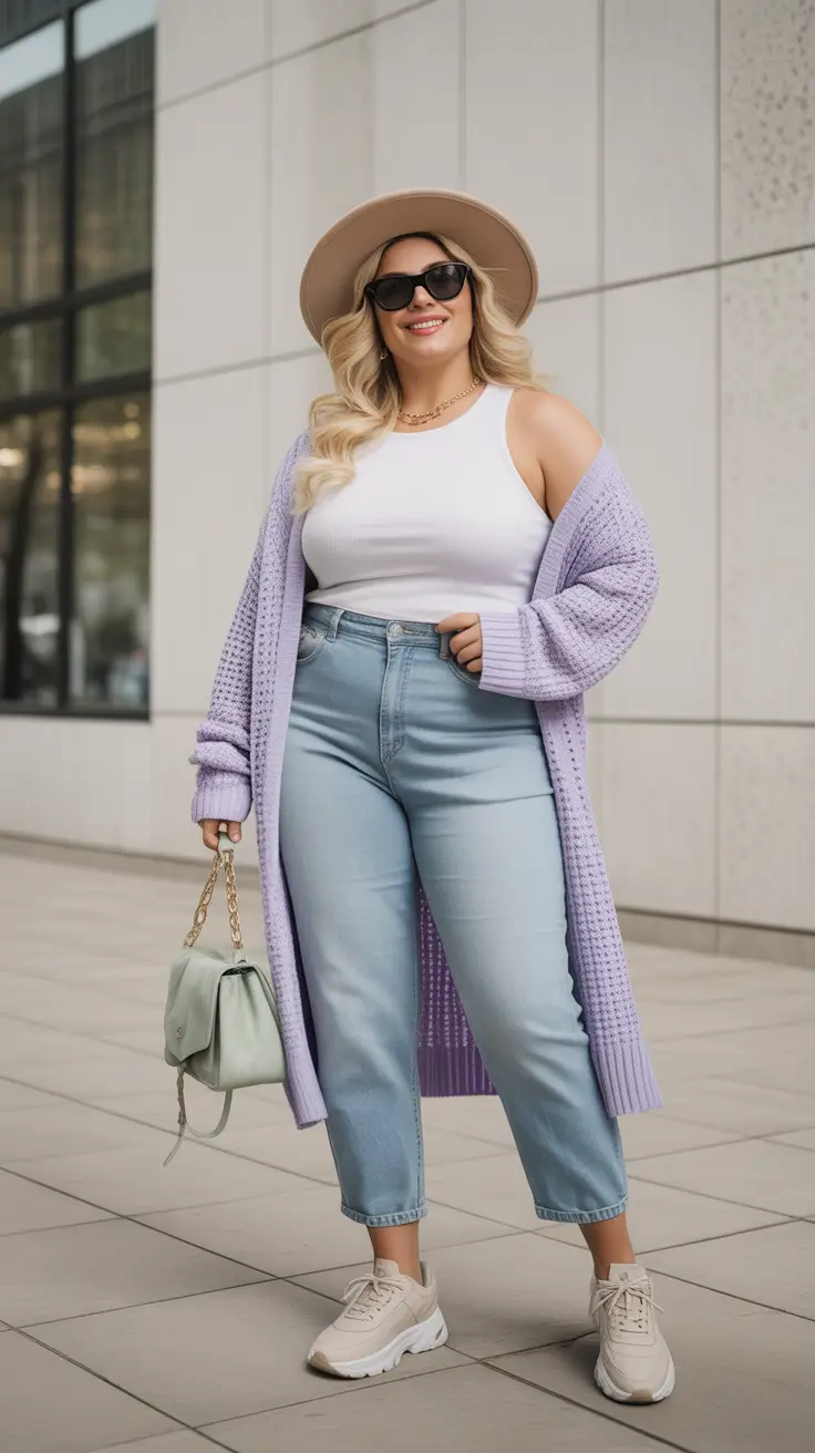 fall outfits with jeans Soft Lilac, Strong Energy