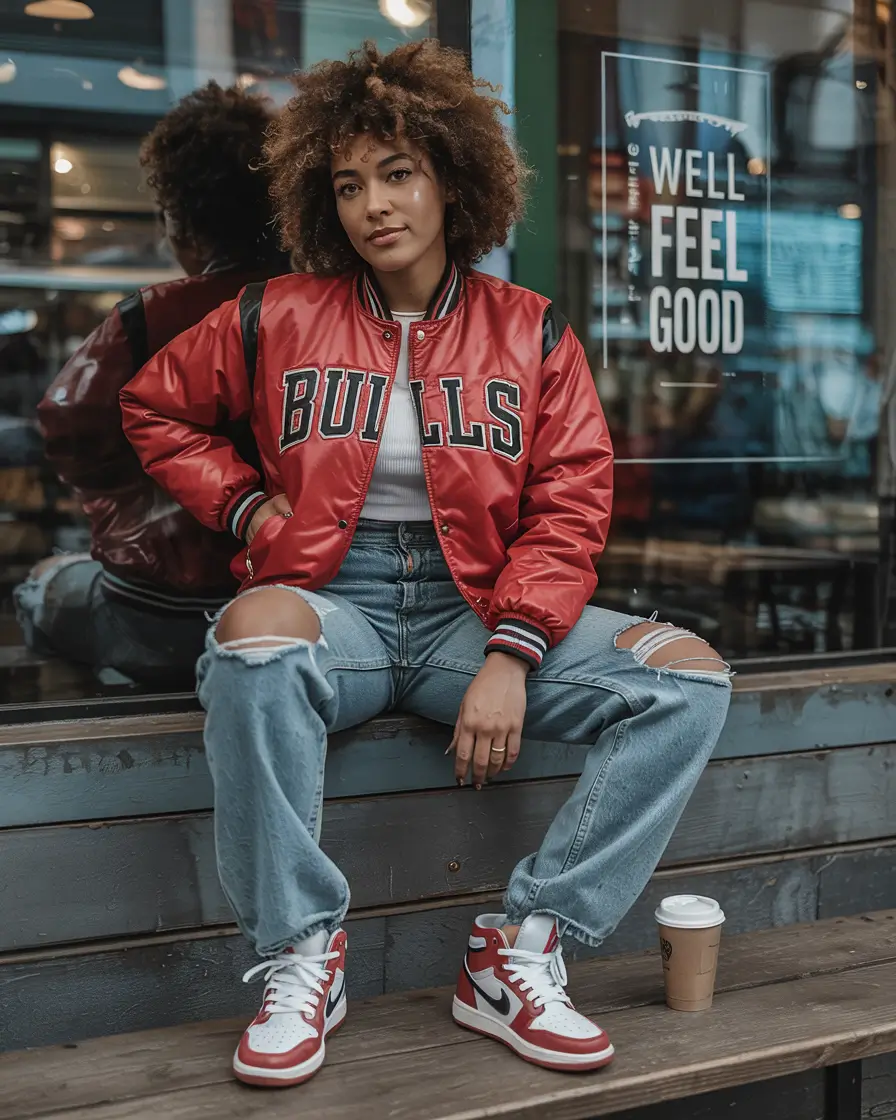 fall outfits with jeans Retro Varsity Cool Meets City Edge