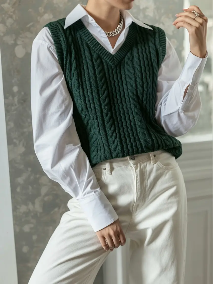 fall outfits with jeans Modern Prep in Cream and Forest