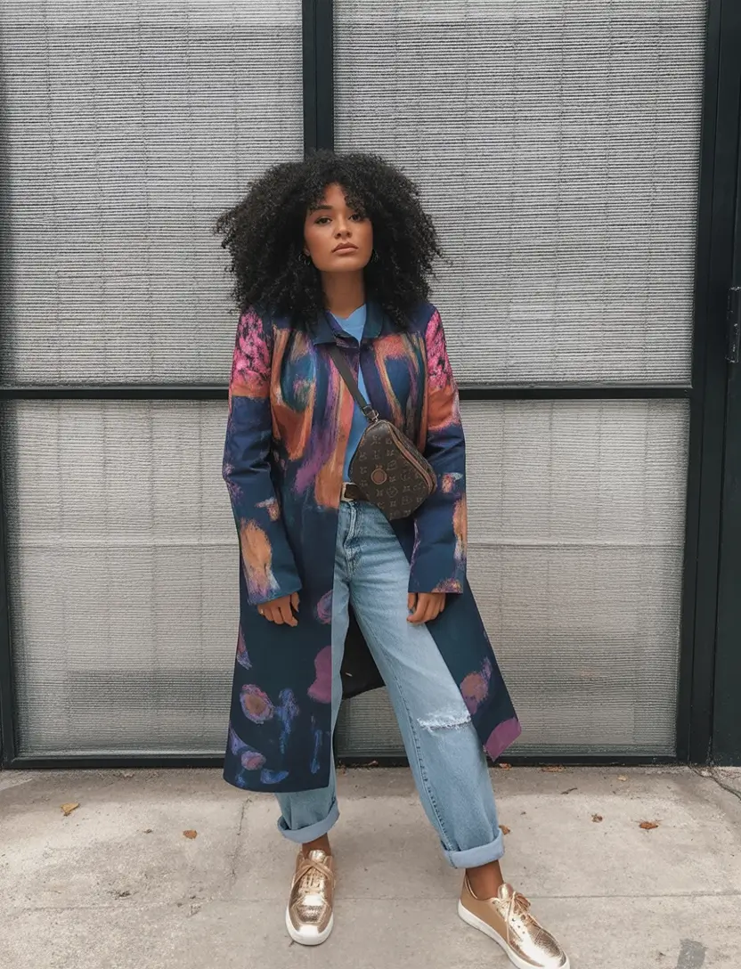 fall outfits with jeans Street Art Meets High-Comfort Denim