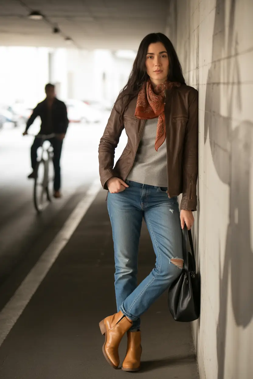 fall outfits with jeans The Leather-Boot Look You’ll Keep Repeating