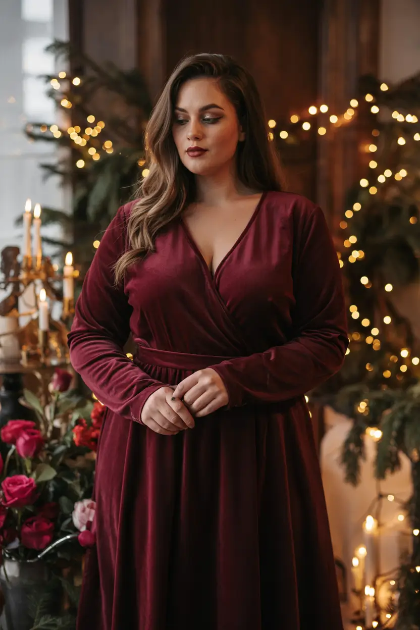 fall plus size capsule wardrobe Velvet Wine for Holiday Drama