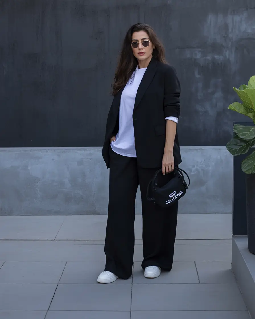 fall plus size capsule wardrobe Relaxed Suiting with Cool-Girl Energy